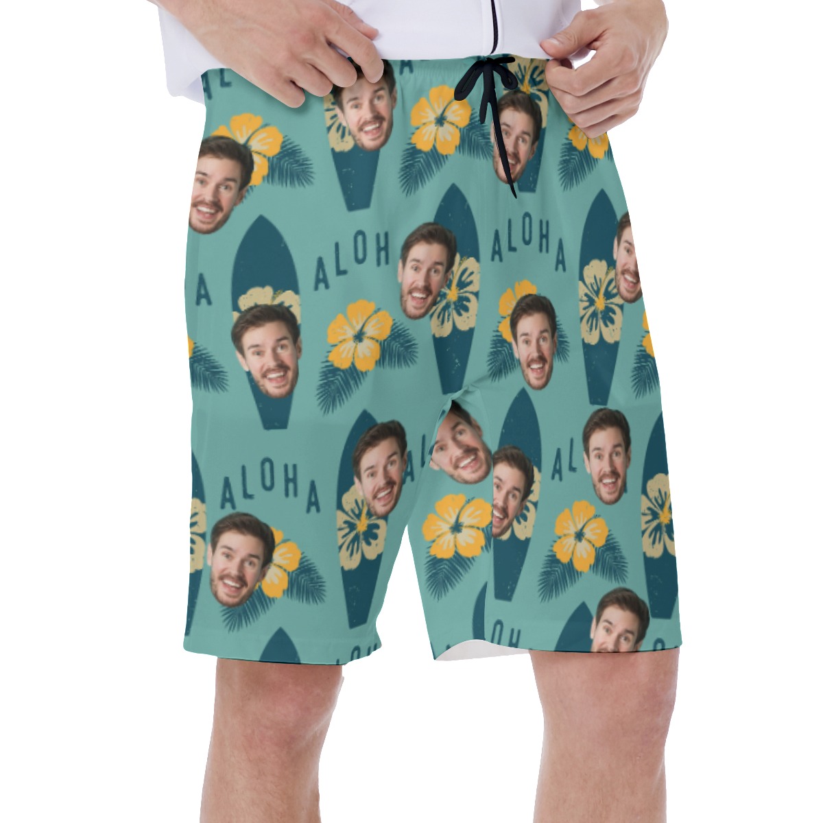 Funny Custom Face Beach Swim Trunks With Custom Face