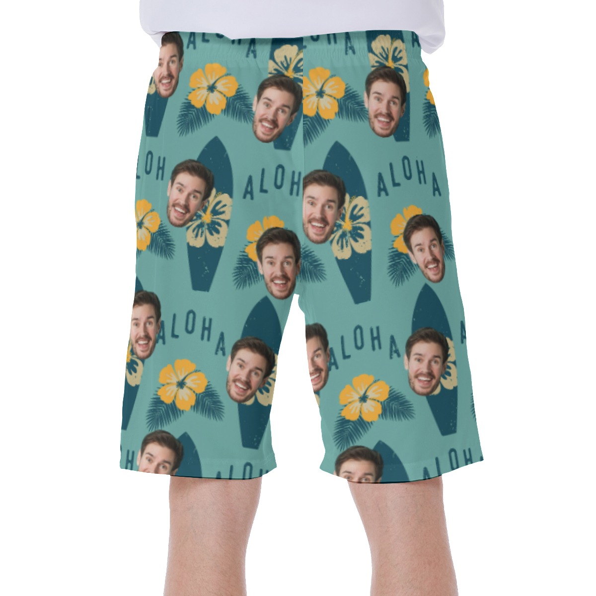 Funny Custom Face Beach Swim Trunks With Custom Face