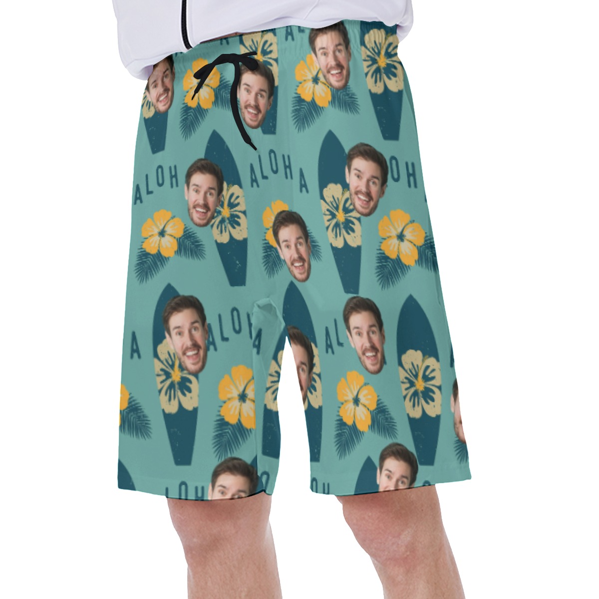 Funny Custom Face Beach Swim Trunks With Custom Face