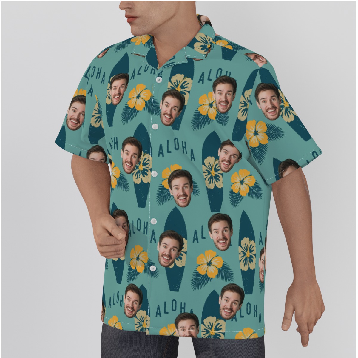 Surfing Aloha Hawaiian Shirt With Face