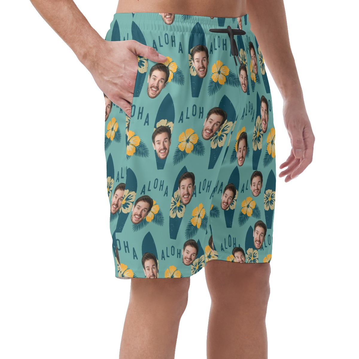 Surfing Beach Shorts With Custom Face