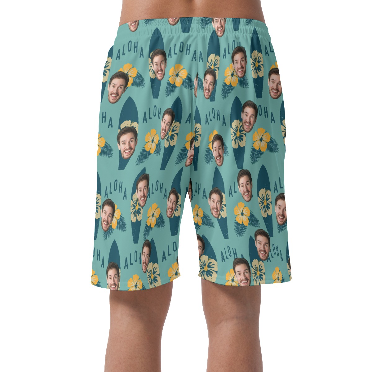 Surfing Beach Shorts With Custom Face