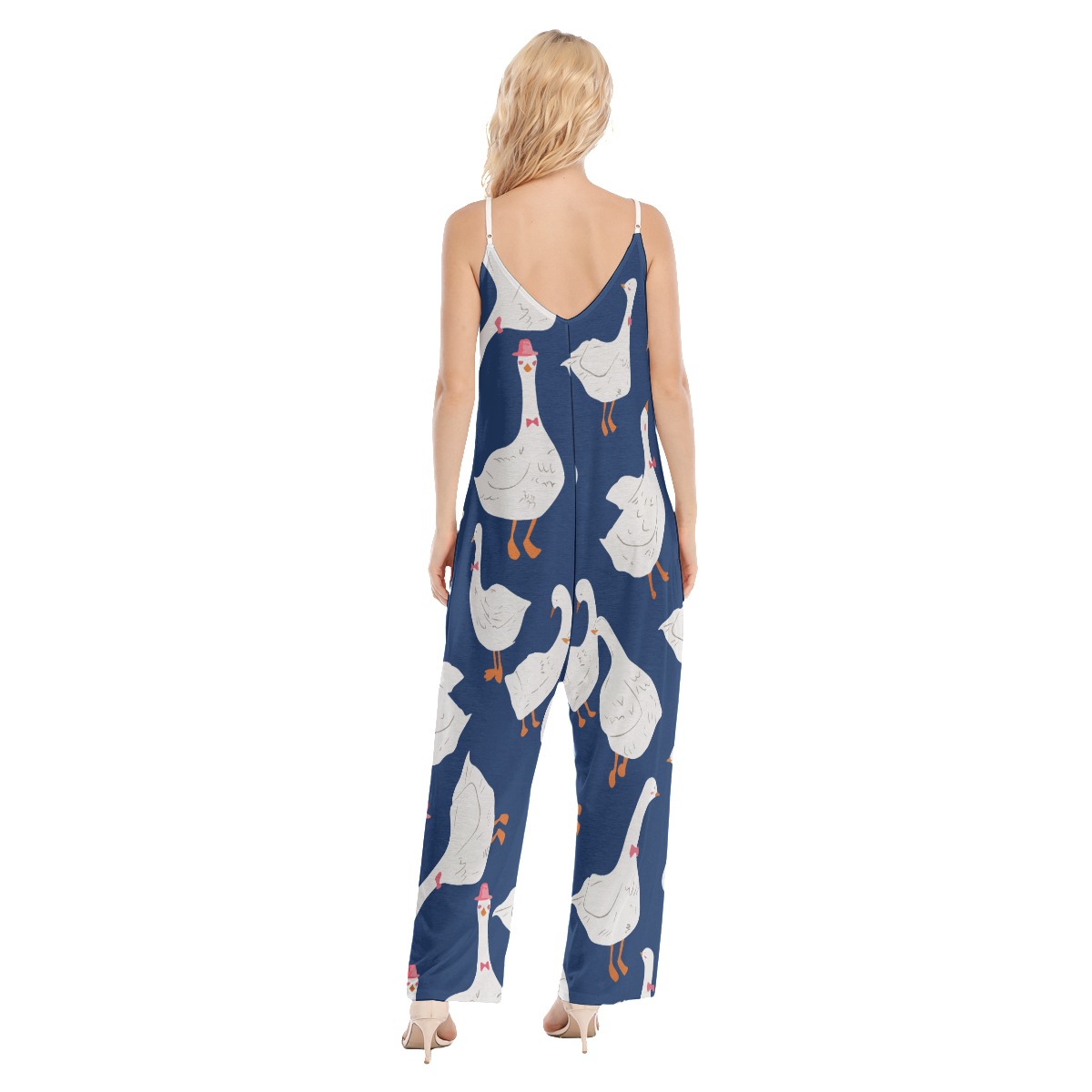 Lovely Goose Blue Aloha Jumpsuit For Women