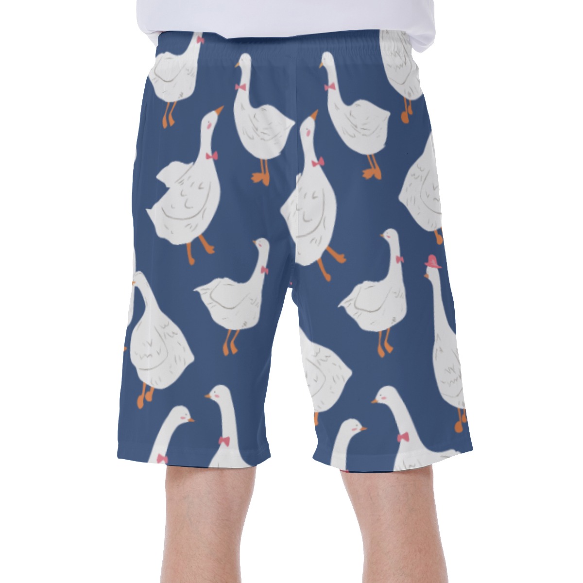 Goose Blue Hawaiian Beach Trunks For Men