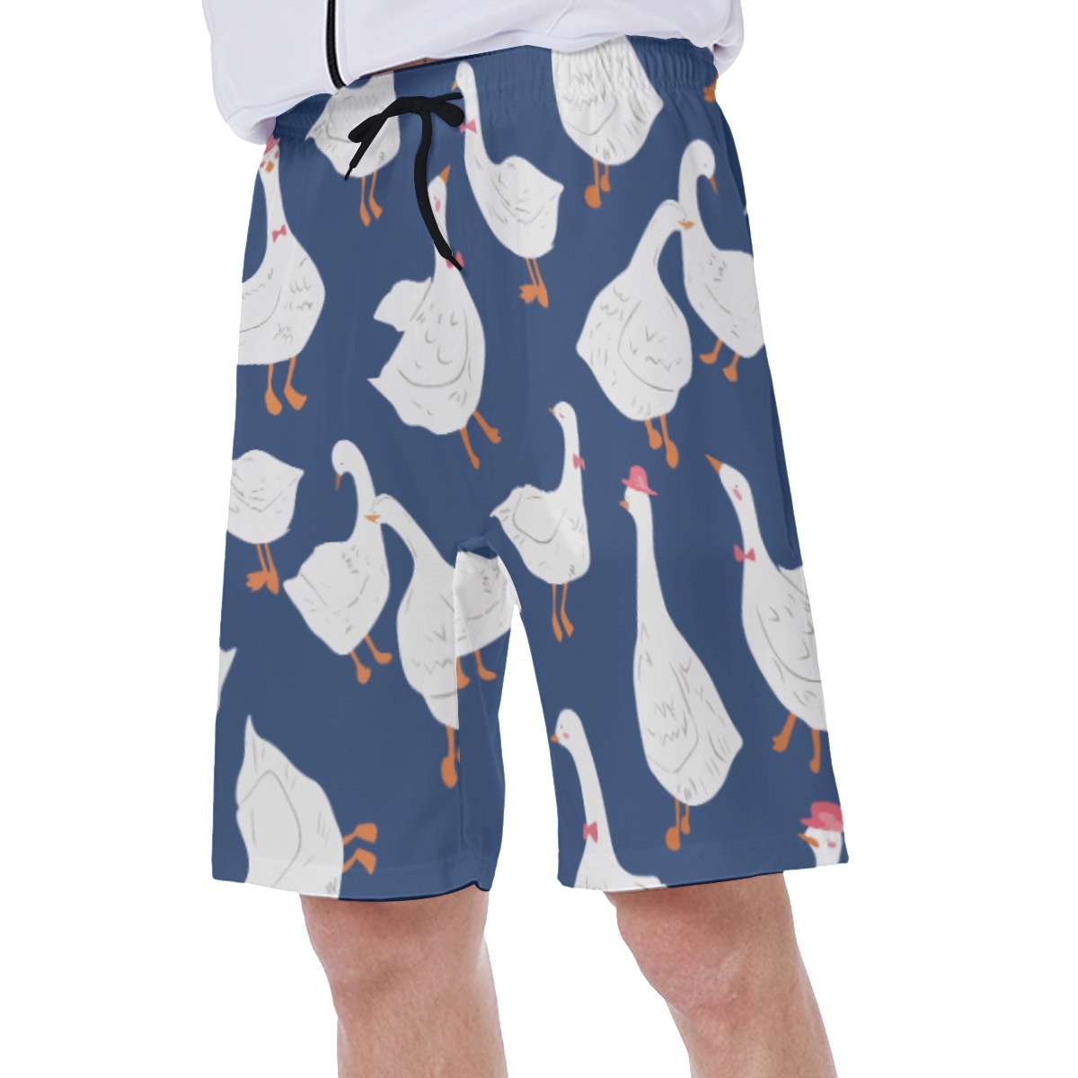 Goose Blue Hawaiian Beach Trunks For Men