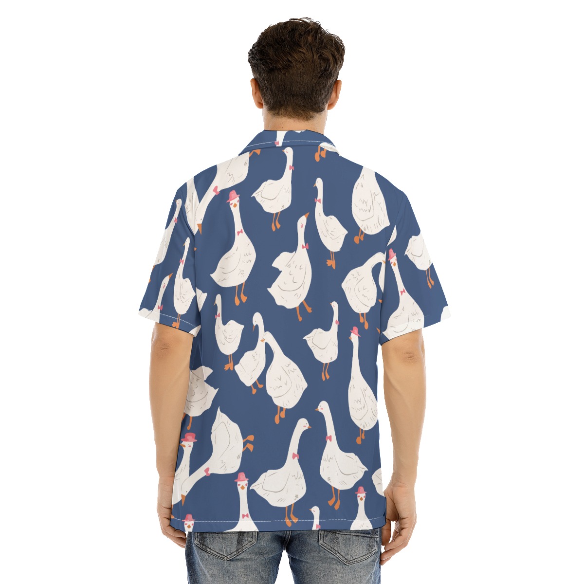 Goose Blue Tropical Hawaiian Shirt For Men