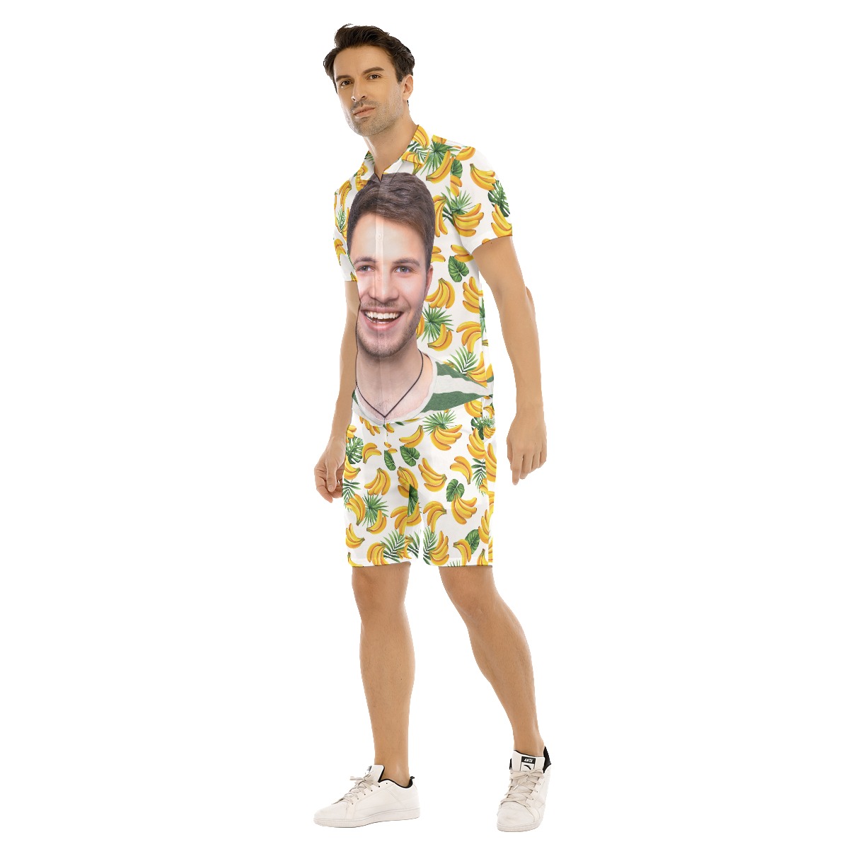 Funny Hawaiian Shirt Set With Custom Face For Men