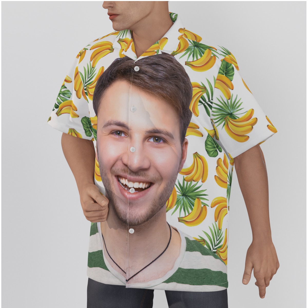Funny Banana Hawaiian Shirt With Face For Men