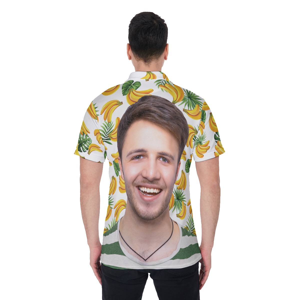 Funny Tropical Men's Hawaiian Polo Shirt With Face Personalized