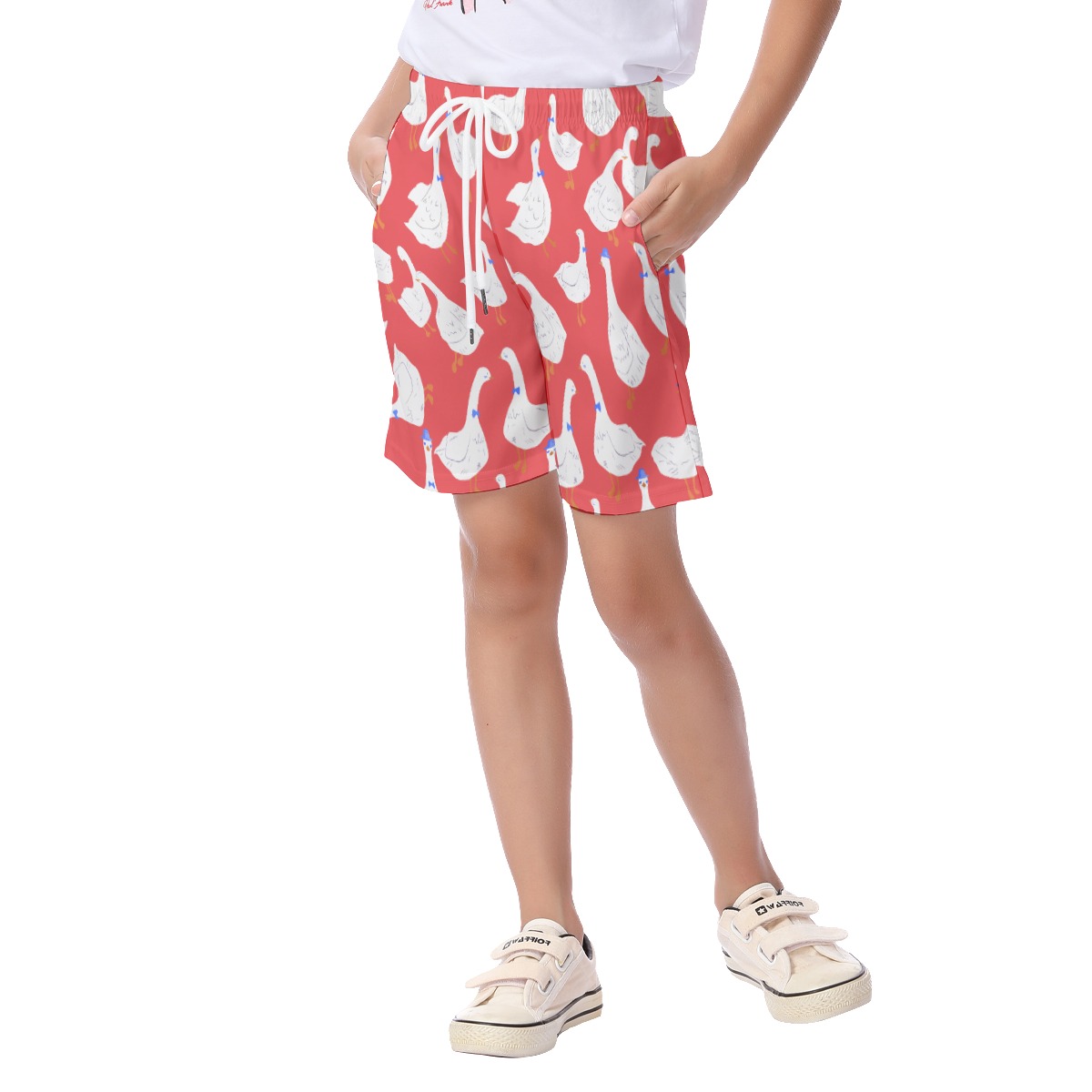 Cool Goose Red Aloha Shorts For Kids