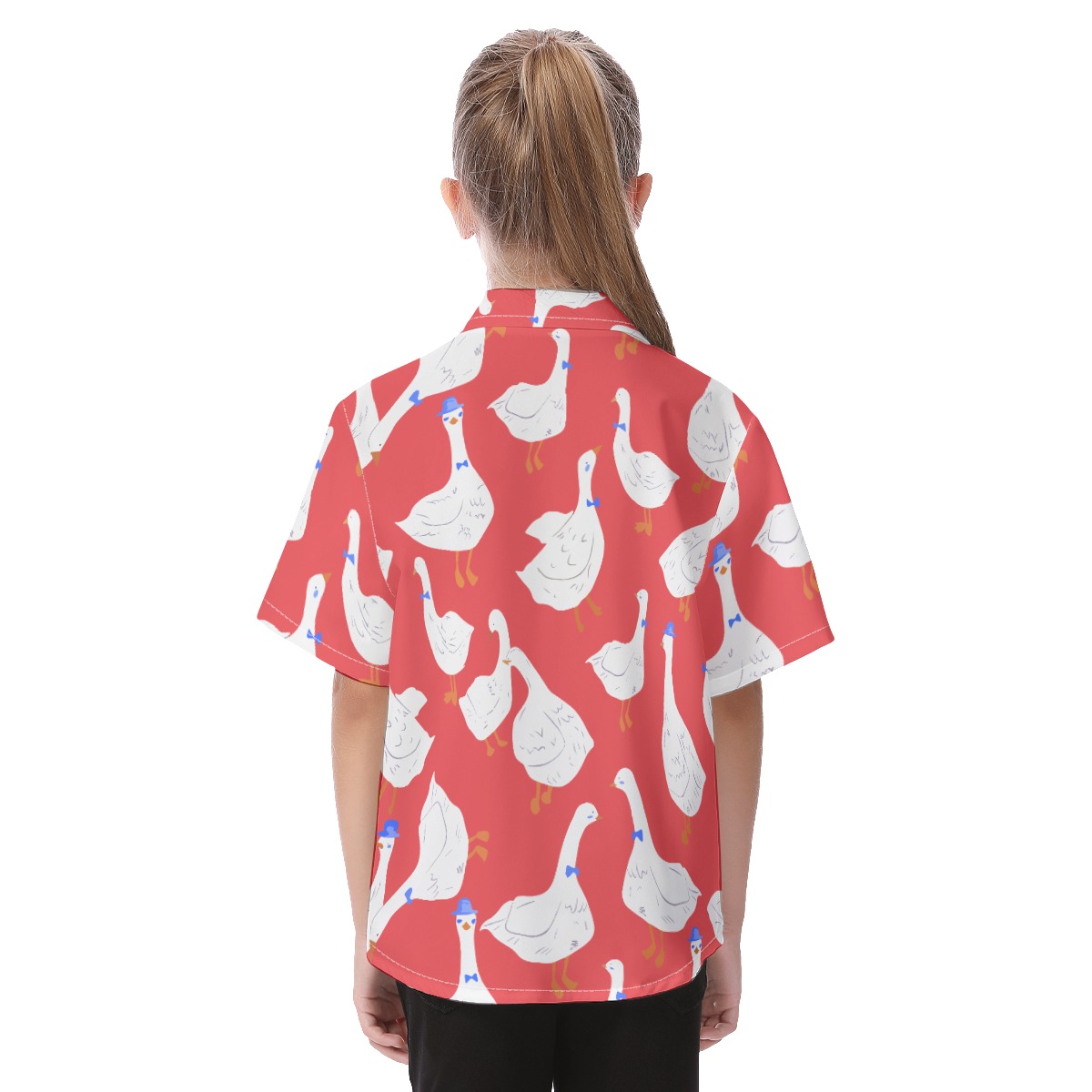 Cool Goose Red Hawaiian Shirt For Kids