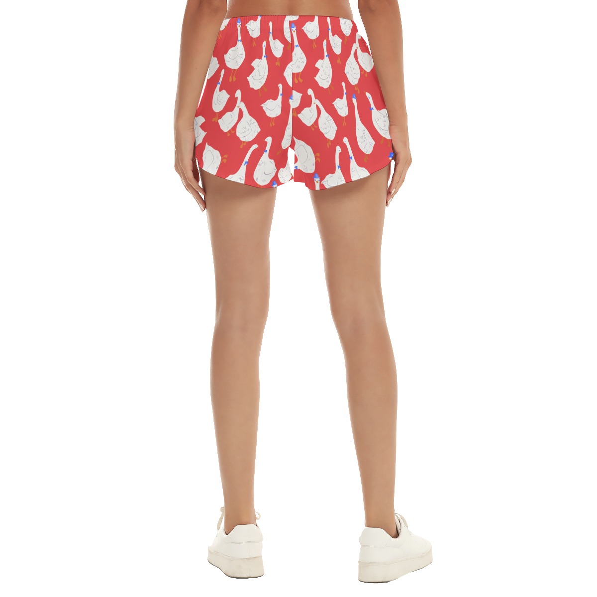 Women's Hot Goose Red Hawaiian Shorts For Summer