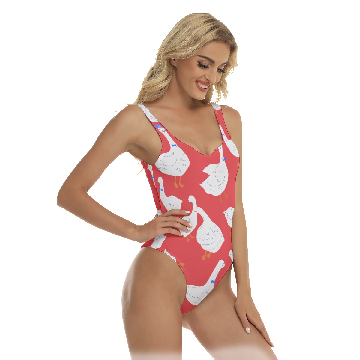 Red Goose Hawaiian One-Piece Swimsuit For Women