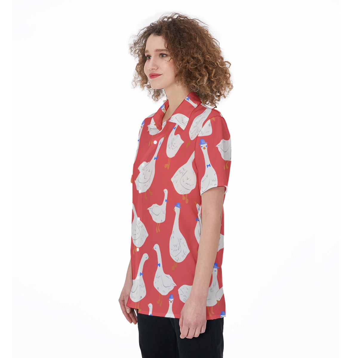 Cool Goose Red Hawaiian Shirt For Women