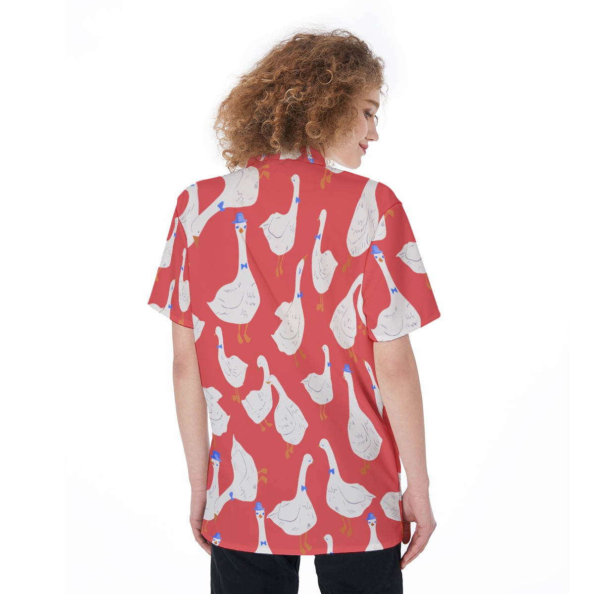 Cool Goose Red Hawaiian Shirt For Women