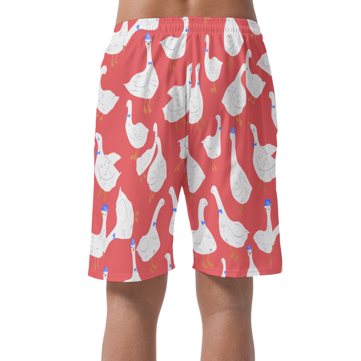 Lovely Goose Red Hawaiian Casual Shorts For Men