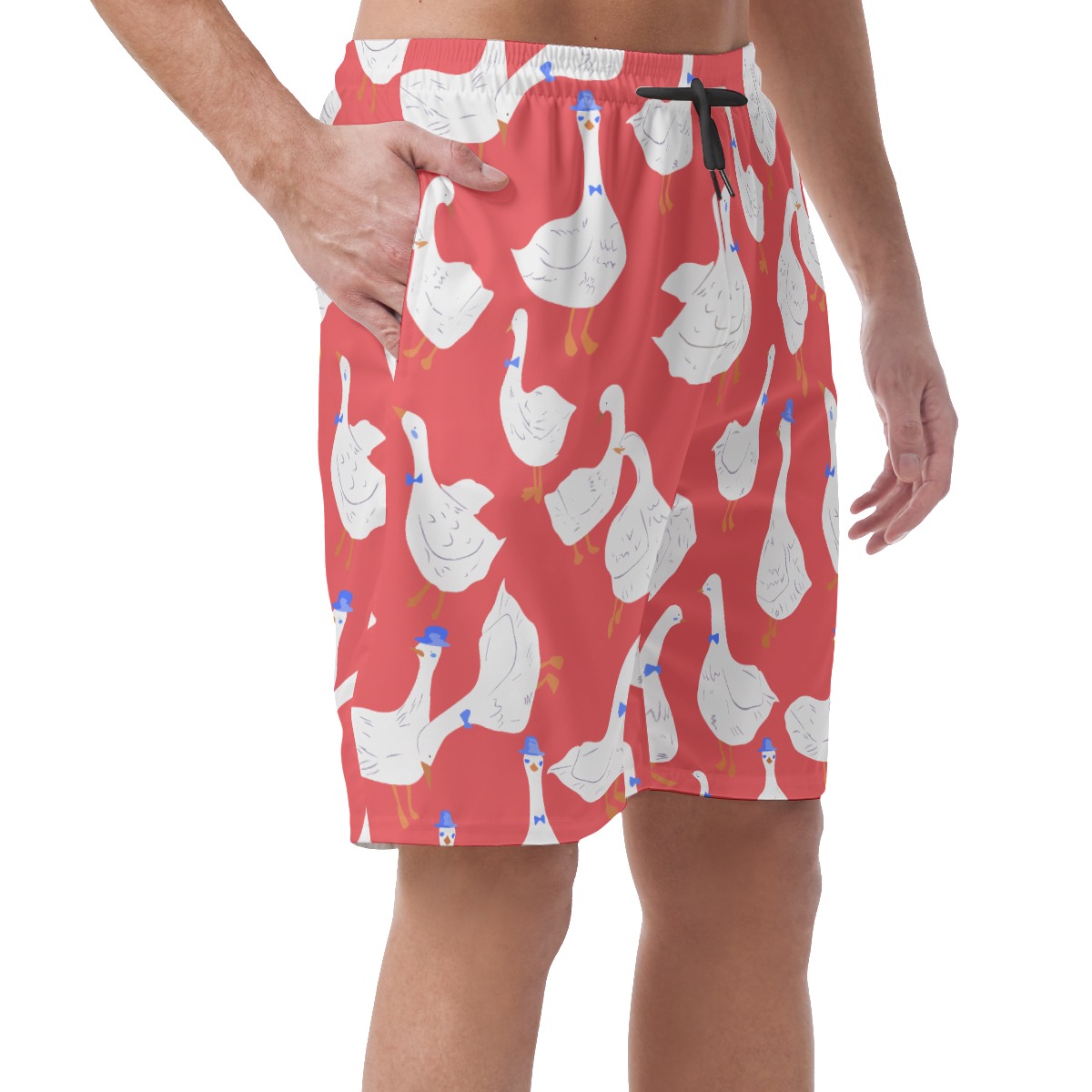 Lovely Goose Red Hawaiian Casual Shorts For Men