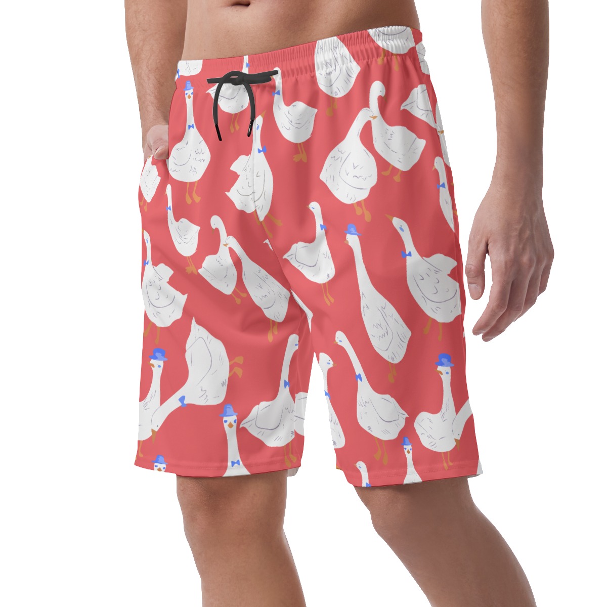 Lovely Goose Red Hawaiian Casual Shorts For Men