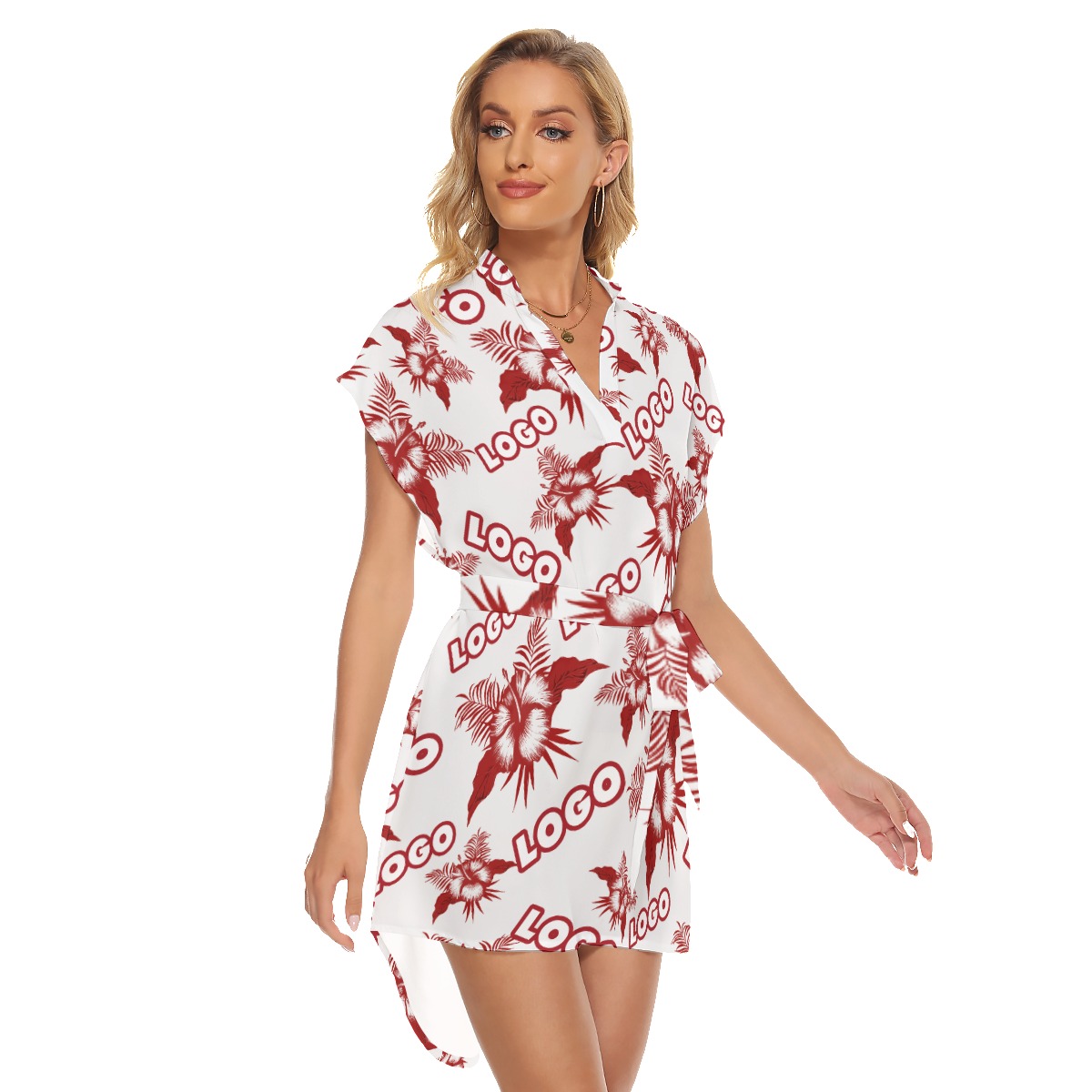 Custom Logo Women's Dress With Belt