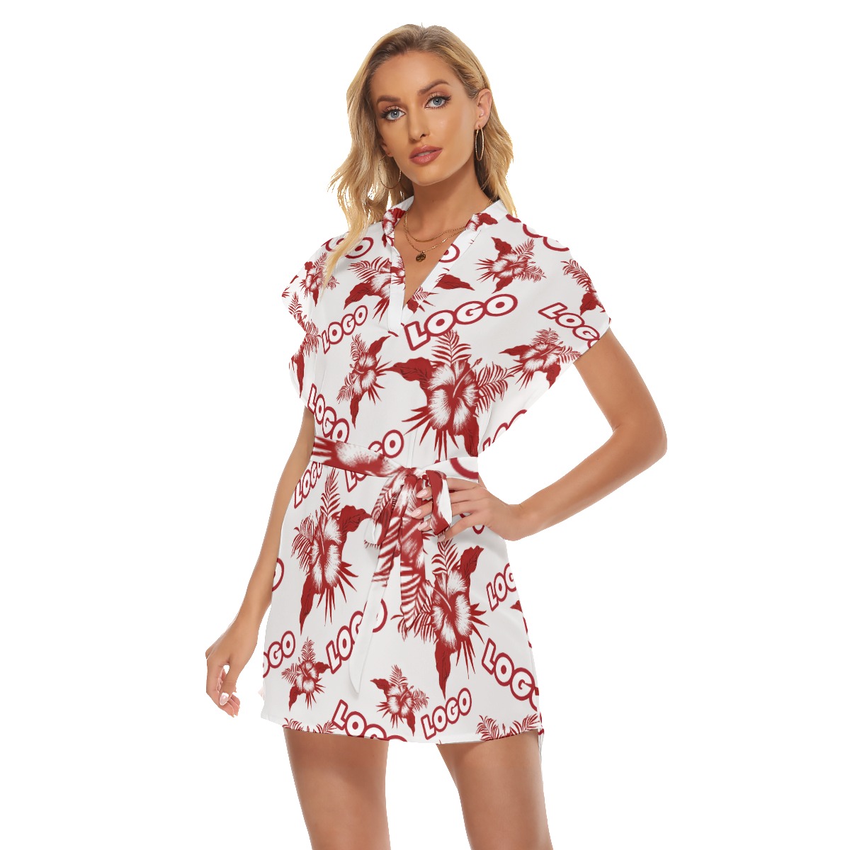 Custom Logo Women's Dress With Belt