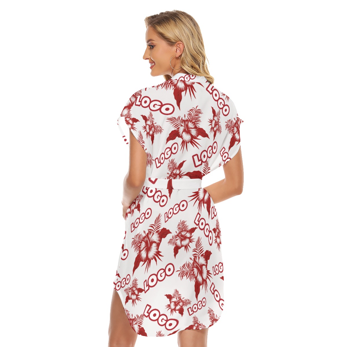 Custom Logo Women's Dress With Belt