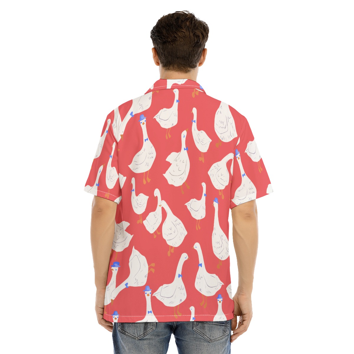 Funny Goose Red Hawaiian Shirt For Men