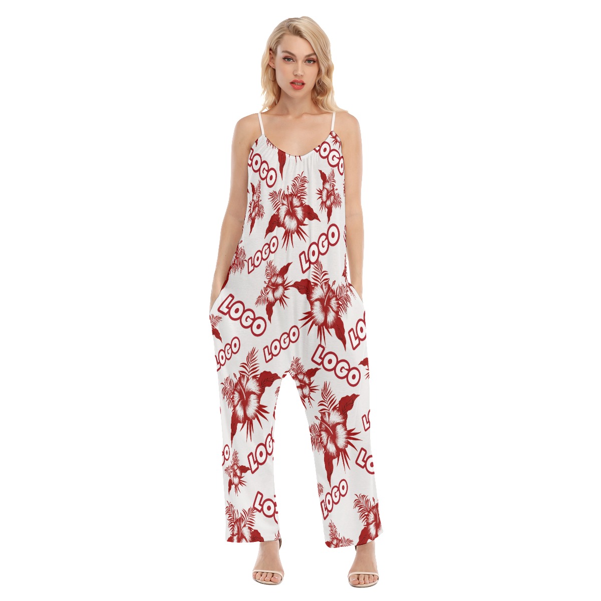 Custom Logo Loose Cami Jumpsuit For Women - variant image 1