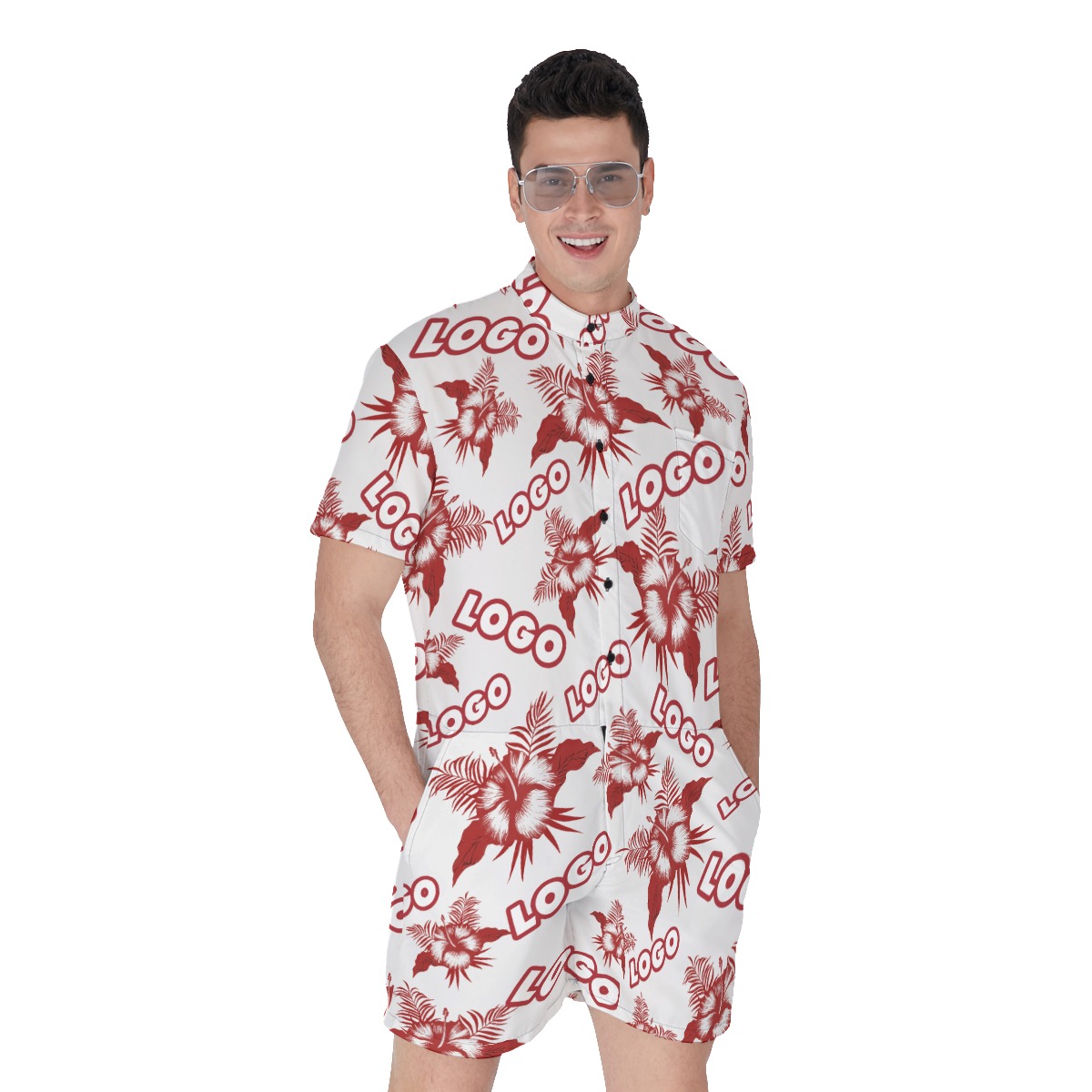 Custom Hawaiian Romper With Logo - variant image 1