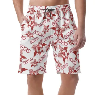 Floral Hawaiian Shorts With Logo