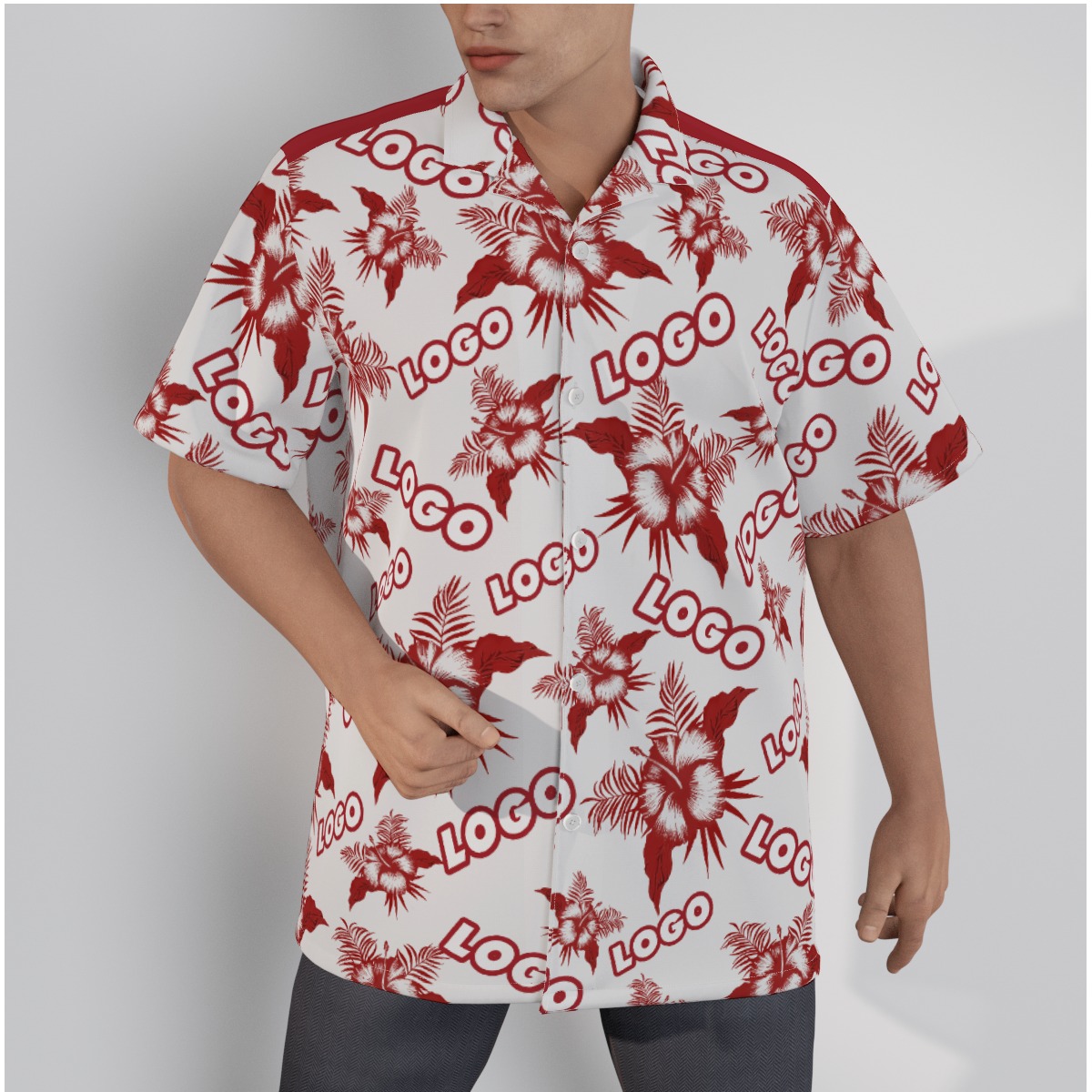 Team Hawaiian Shirt With Custom Logo - variant image 1