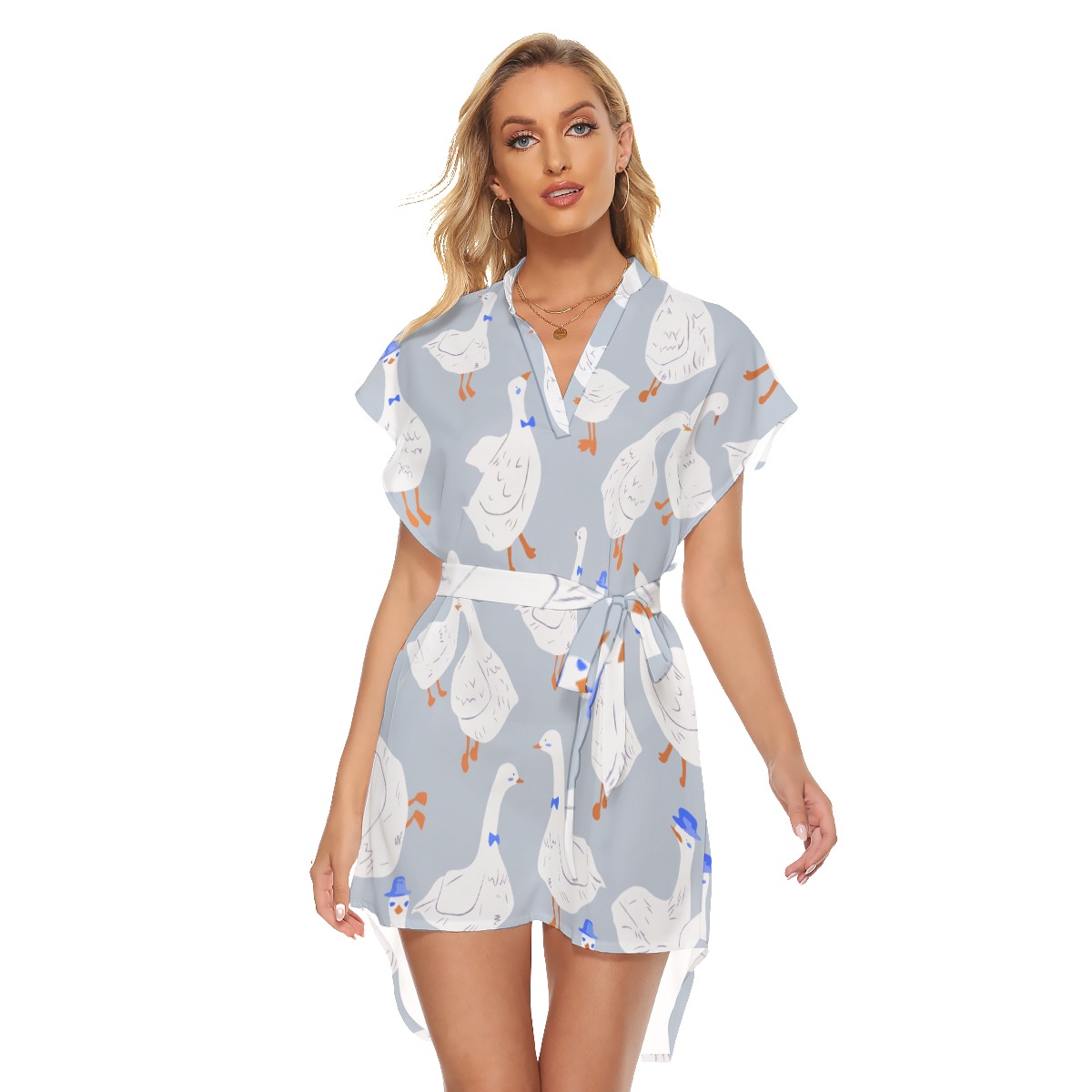 Cool Goose Hawaiian Dress With Tie For Summer - variant image 1