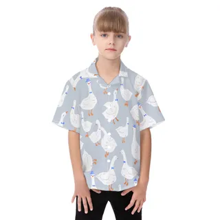 Cool Goose Button Hawaiian Shirt For Kids