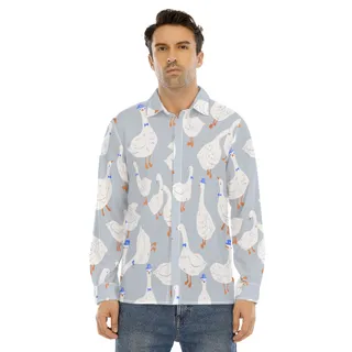 Funny Goose Long Sleeve Hawaiian Shirt For Men