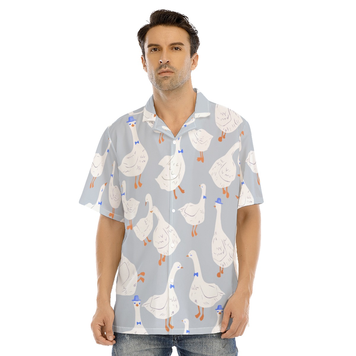 Cute Goose Hawaiian Shirt For Men - variant image 1