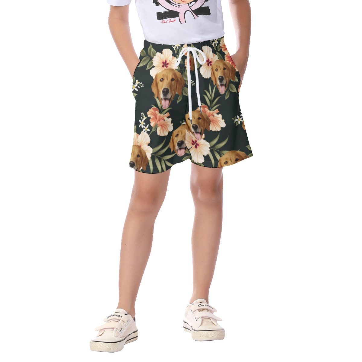 Cute Kid's Hawaiian Shorts With Dog Face - variant image 1