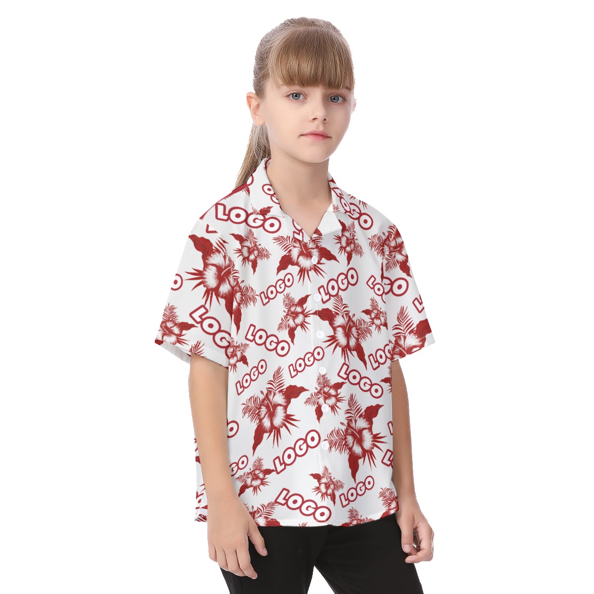 Custom Logo Kid's Button Up Shirt
