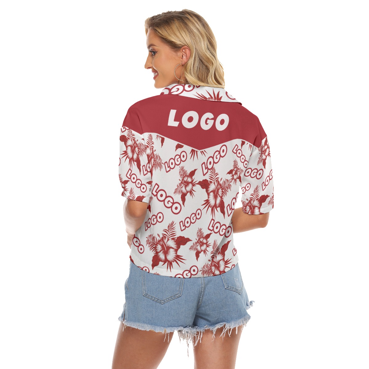 Women's Hawaiian Cropped Top With Custom Logo