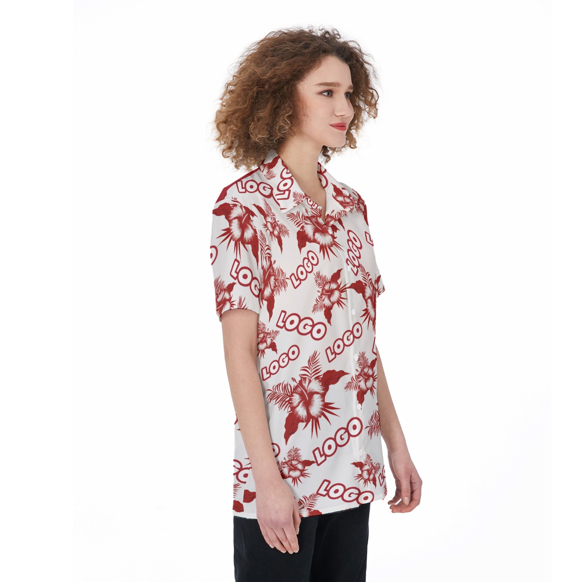Women's Hawaiian Shirt With Custom Logo
