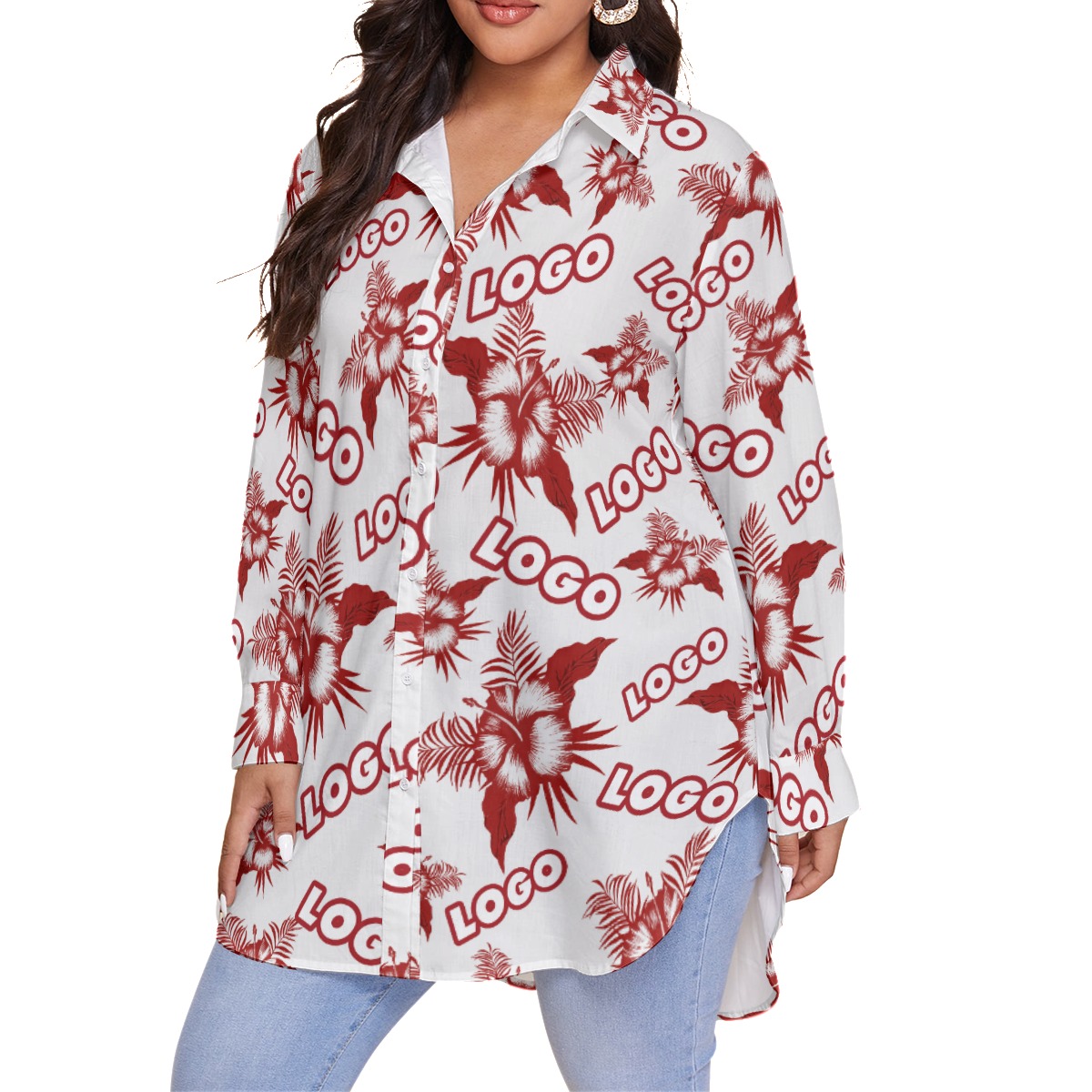 Women's Hawaiian Plus Size With Custom Logo