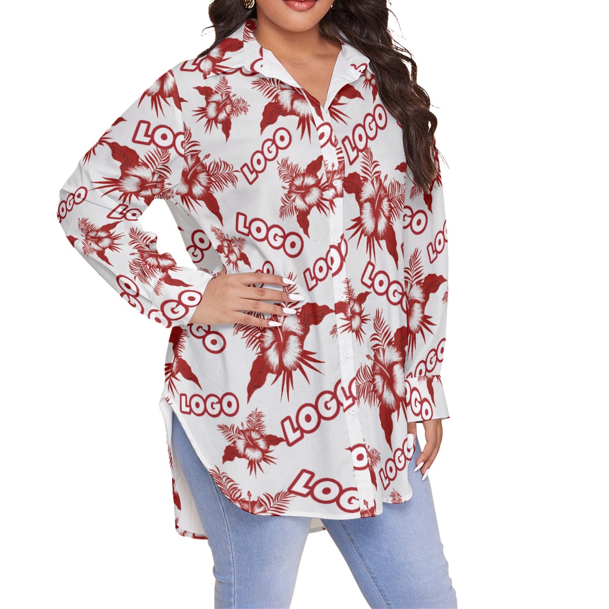 Women's Hawaiian Plus Size With Custom Logo