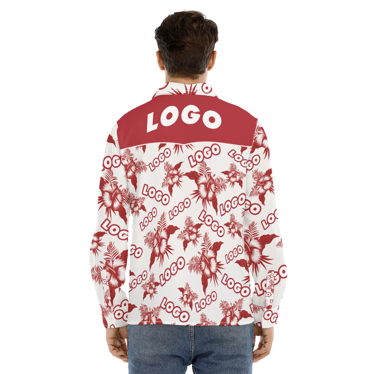 Long Sleeve Hawaiian Shirt With Logo