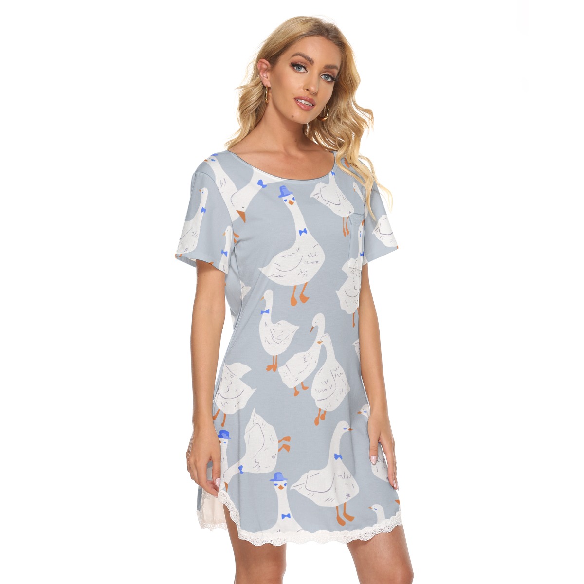 Lovely Goose Hawaiian Dress With Lace