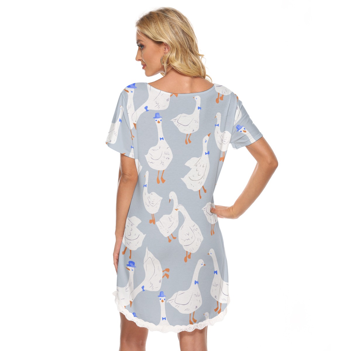 Lovely Goose Hawaiian Dress With Lace