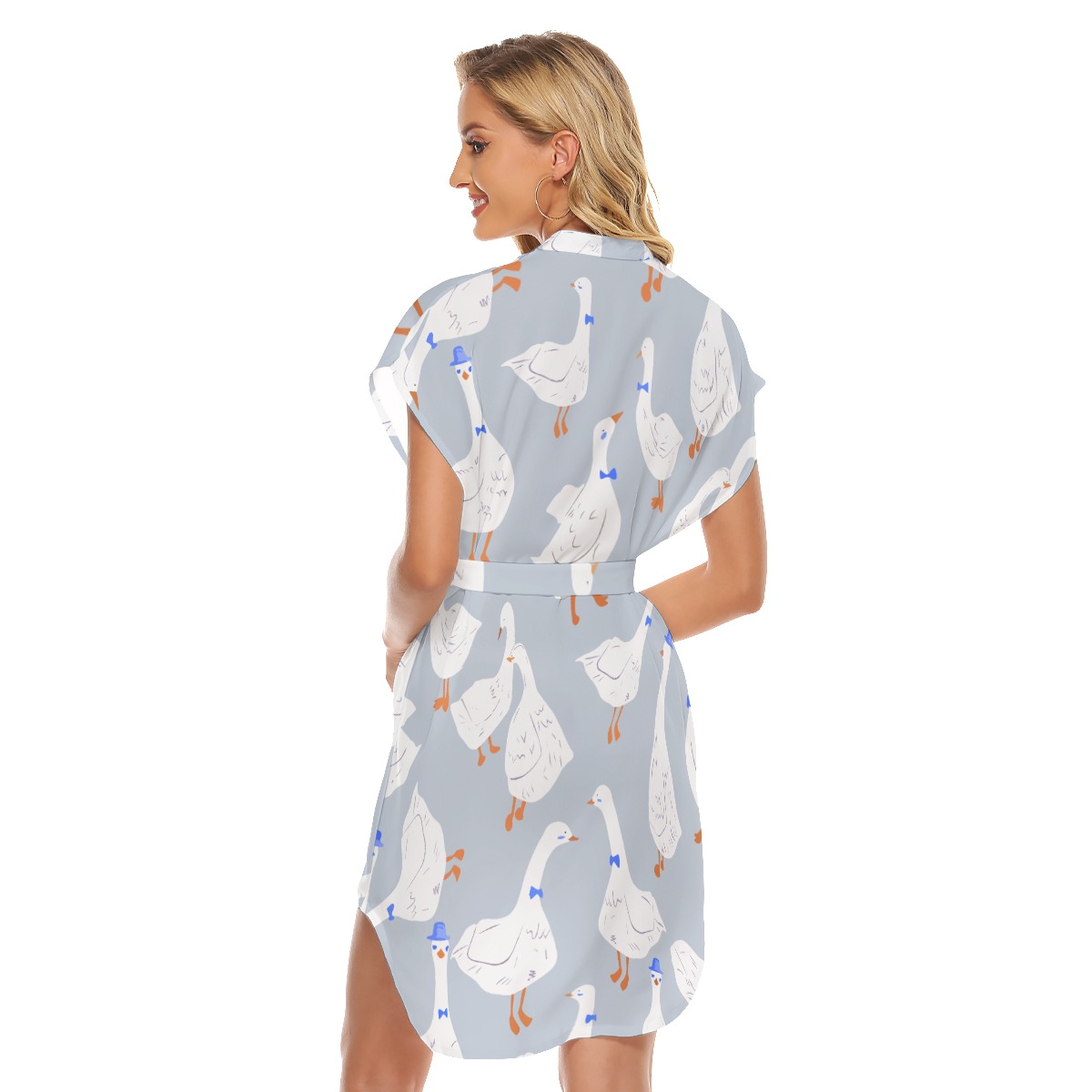 Cool Goose Hawaiian Dress With Tie For Summer