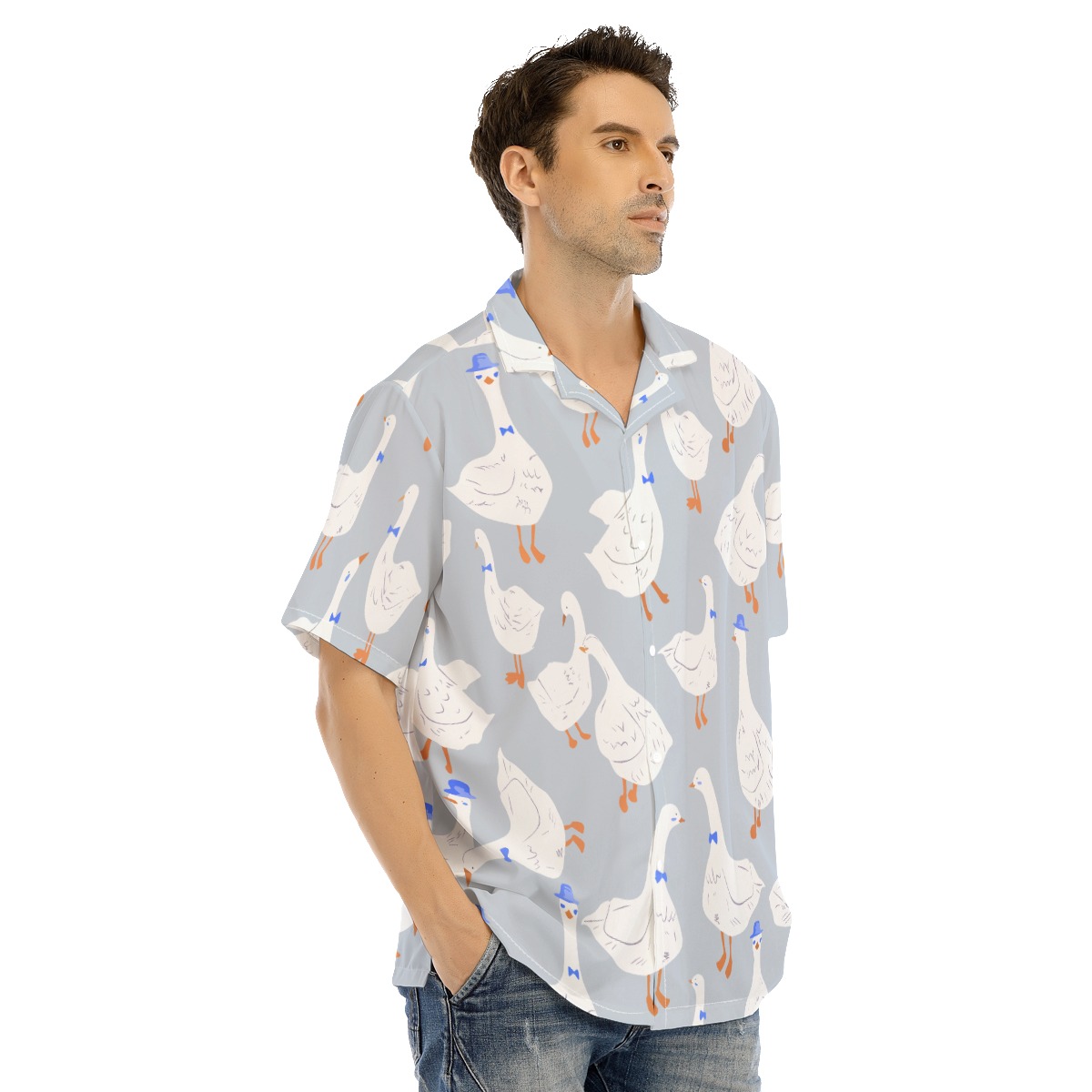 Cute Goose Hawaiian Shirt For Men