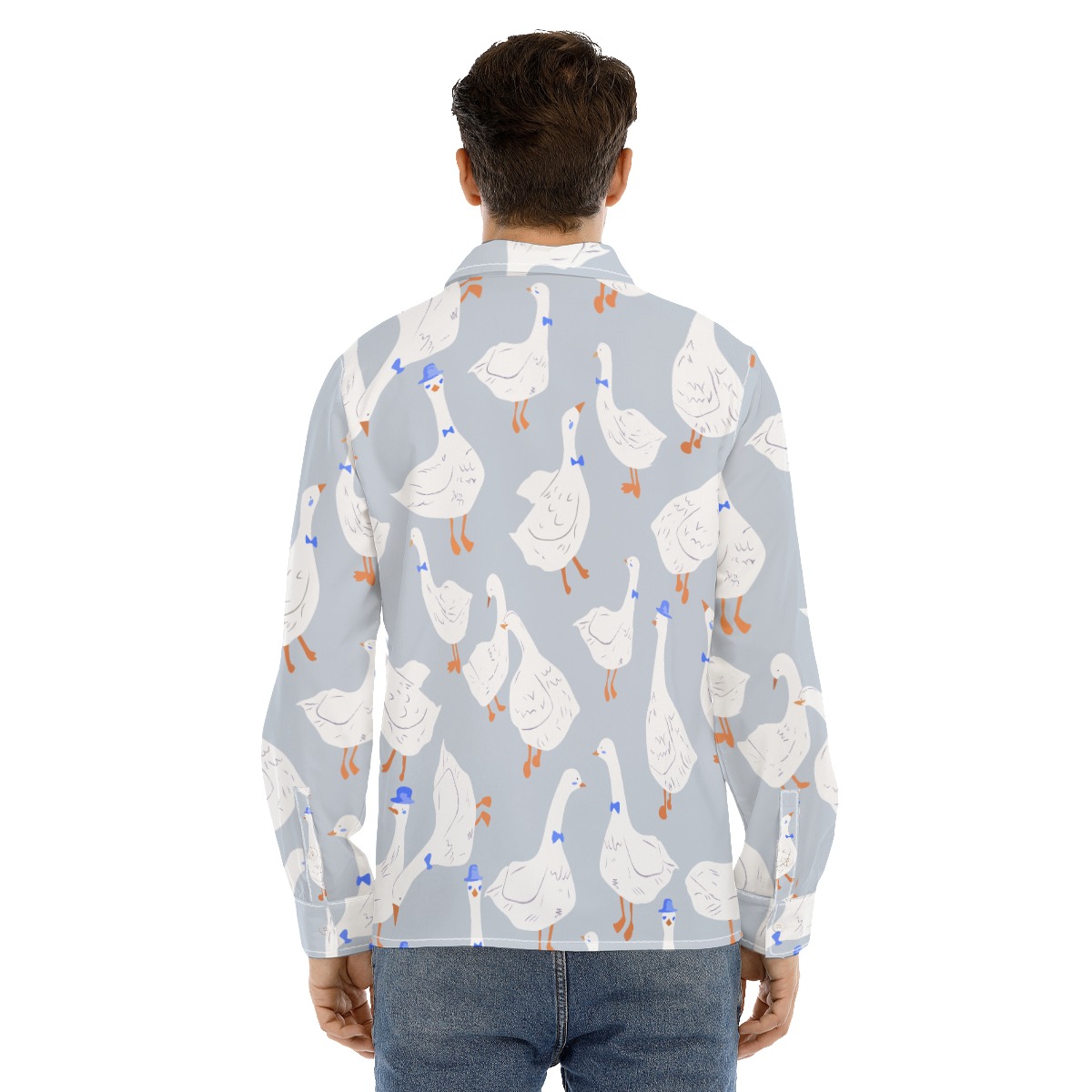 Funny Goose Long Sleeve Hawaiian Shirt For Men
