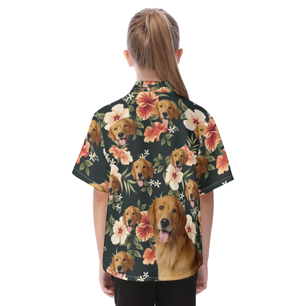 Cool Kid's Button Up Shirt With Dog Face