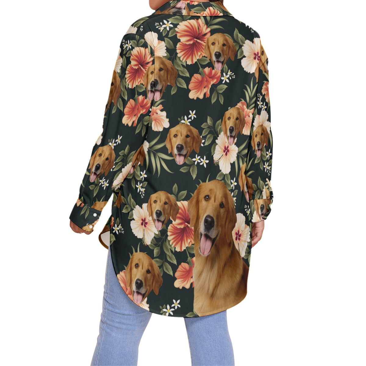 Funny Plus Size Hawaiian Shirt With Dog Face