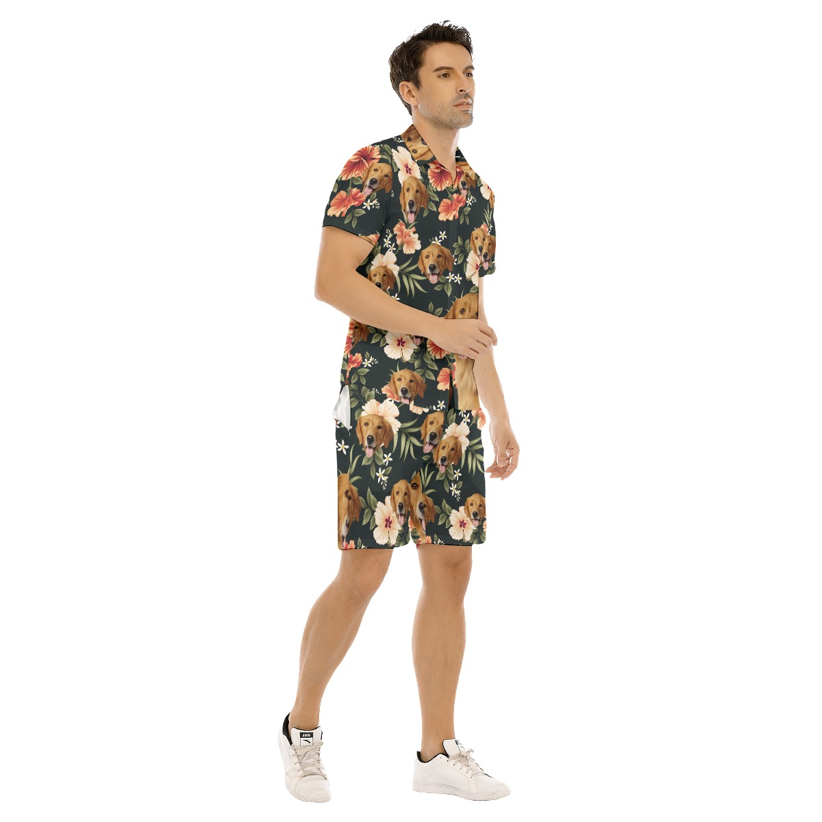 Black Hawaiian Men's Set With Custom Face
