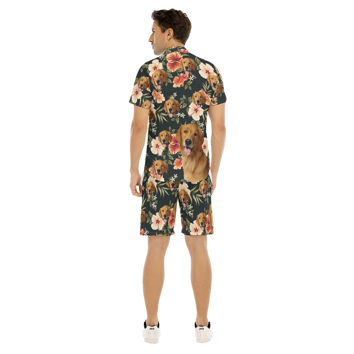 Black Hawaiian Men's Set With Custom Face